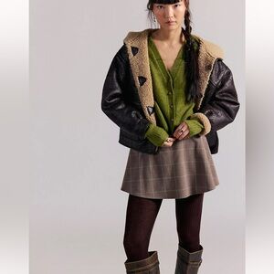 Free People Paradise Found Menswear Skort in Chocolate Combo, NWT, sizes L & XL